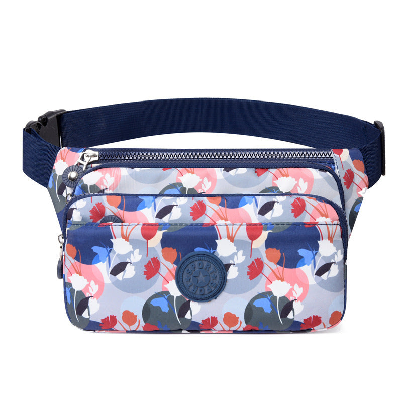 Fanny pack 2025 summer new printed nylon cloth small bag  fashion lightweight shoulder messenger bag casual breast bag