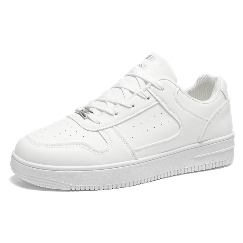 Men's spring new arrivals: breathable white sneakers, trendy and versatile thick-soled athletic casual low-top skate shoes for students