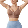 Amazon's new front-button push-up bra slimming look seamless intimates fitness breathable bra powder bottom bra