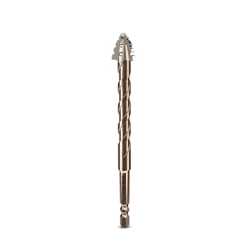 Baolian four-edged sawtooth eccentric drill full ceramic tile cast iron concrete hexagonal drilling drill bit dry drilling artifact