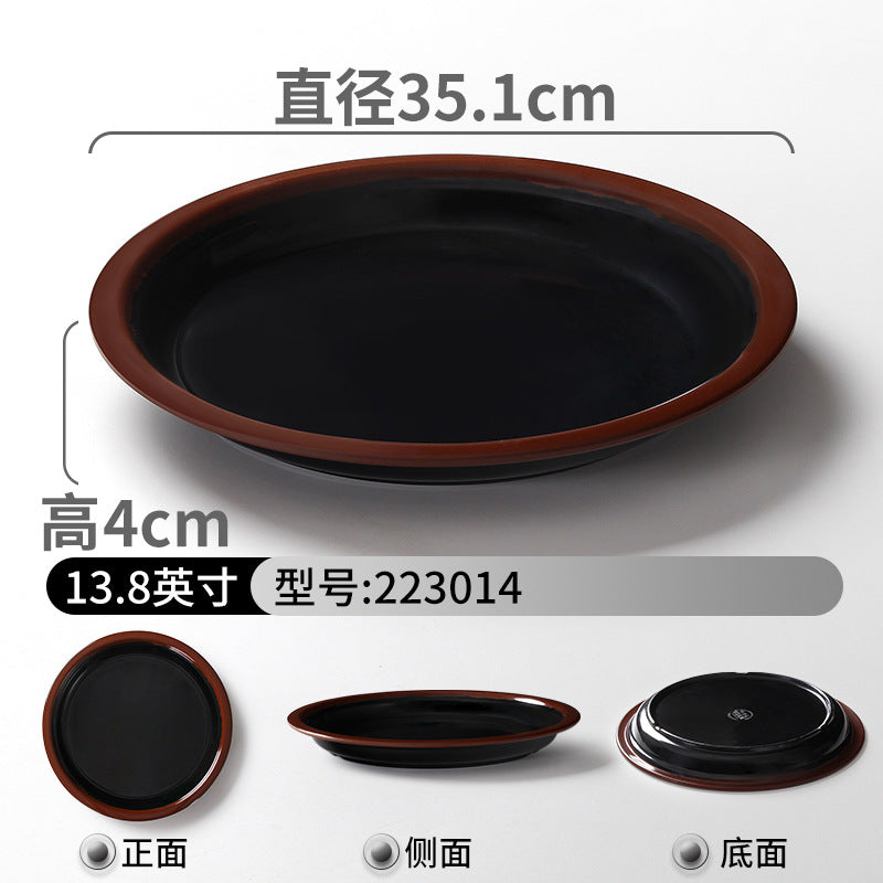 Melamine tableware plate commercial hot pot restaurant serving plate restaurant restaurant plate retro nostalgic barbecue side dish plate