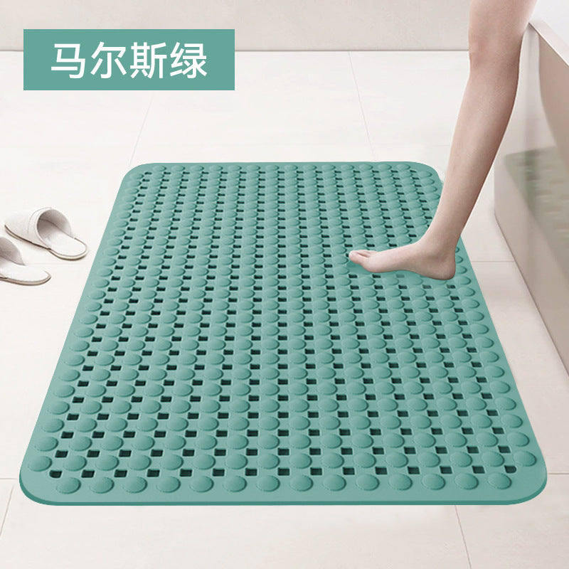 Bathroom non-slip mat, environmentally friendly material PVC bath toilet foot pad, anti-drop massage suction cup, non-slip drain foot pad