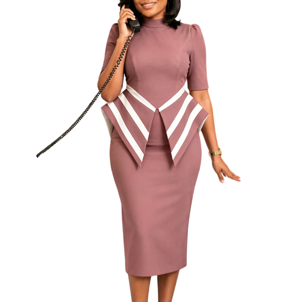 D3366 cross-border foreign trade women's new fashion half length sleeve hip-covering elegant ol tengle african fashiondress