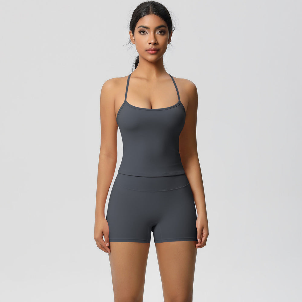 new arrivalpure color suspender beautiful back sports bra suithigh waist hip lifting running fitness yoga suit for women