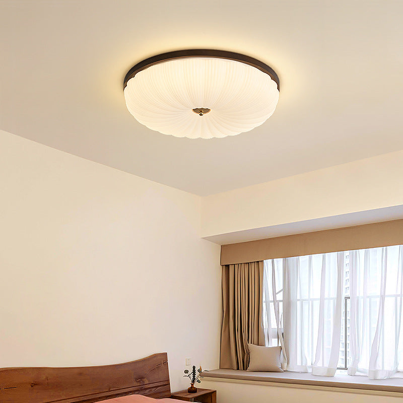 Bedroom light Ceiling light Log color imitation crystal retro American room light Full spectrum eye protection Master bedroom solid wood lighting