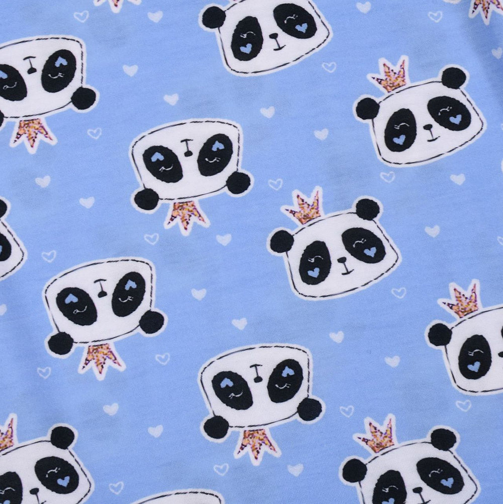 european and american style children's pajamas, all-over print with cute panda design, wholesale export children's clothing
