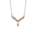 hot-selling fashion zircon-encrusted geometric teardrop necklace, understated luxury, niche jewelry, high-end women's accessory, non-fading clavicle chain
