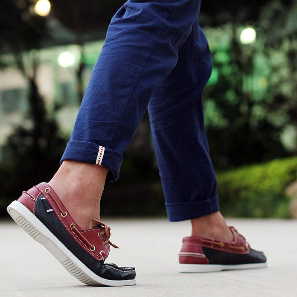 Sailboat shoes men's genuine leather easiest for match british style casual men's shoes classic trendy handmade new arrival breathable low ankle men's shoes