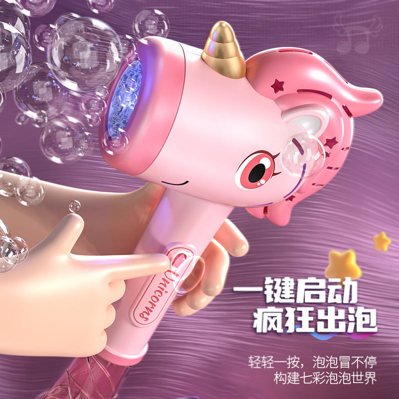 new unicorn automatic bubble machine - girl's handheld bubble gun - outdoor trendy kids' toy - boy's toy