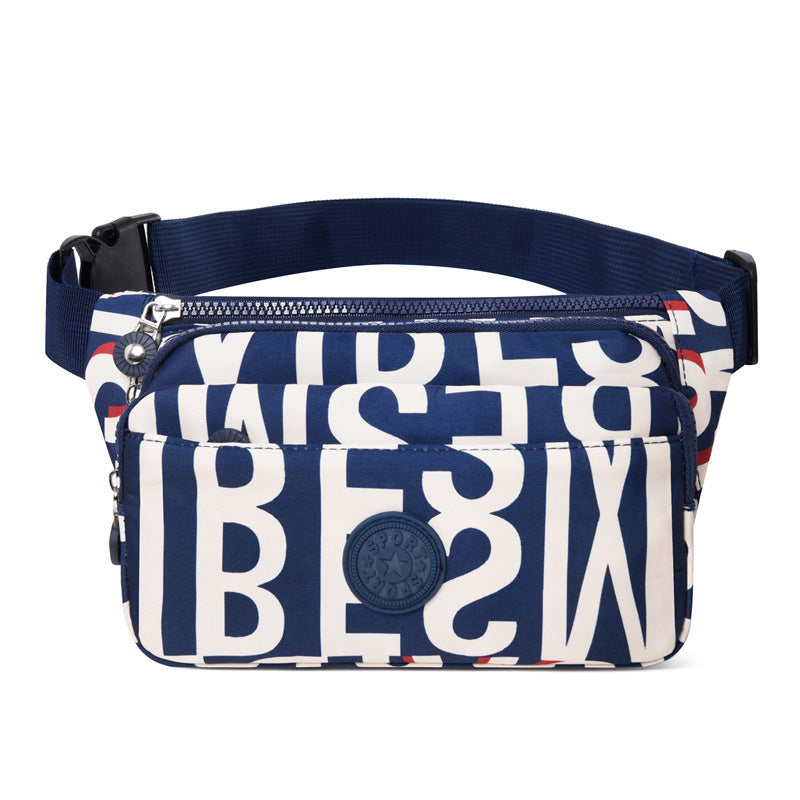 Fanny pack 2025 summer new printed nylon cloth small bag  fashion lightweight shoulder messenger bag casual breast bag