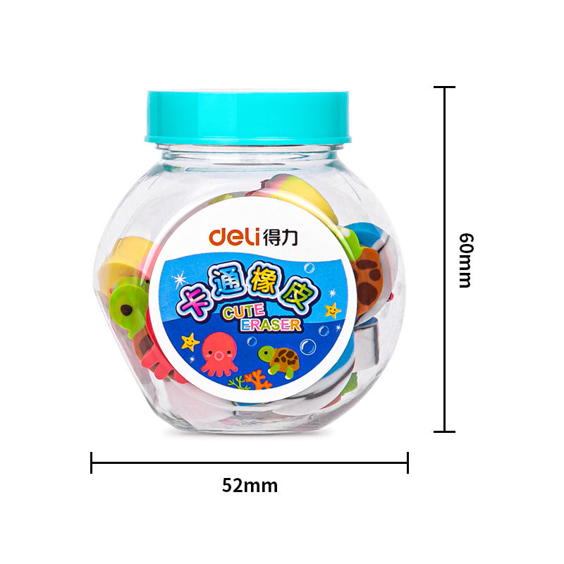 Deli 7533 Children's Cute Cartoon Mini Eraser Small Eraser Small Student Stationery One Barrel
