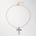 Wholesale cross necklaces: european and american retro minimalist diamond-studded pendant choker - trendy, high-end, and influencer-approved jewelry