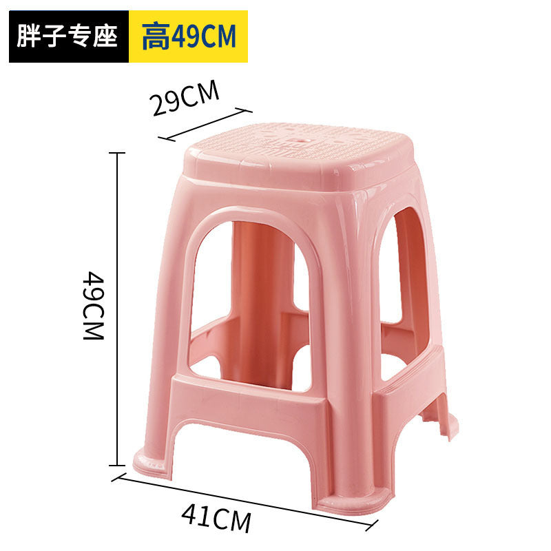 Extra thick red plastic stool cooked glue household thickened dining table stool plastic chair adult high bench high foot stool commercial