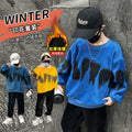 Boys' winter outfit set  new style kids' autumn and winter fashionable sweatshirt baby boy fleece-lined casual tracksuit