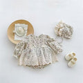 Autum style foreign style dress princess jumpsuit baby clothes baby autum floral bag butt bag butt clothes lace