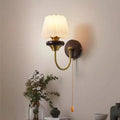 French wall lamp, medieval bedside, living room, retro bedroom bedside lamp, american aisle, solid wood corridor background wall lamp
