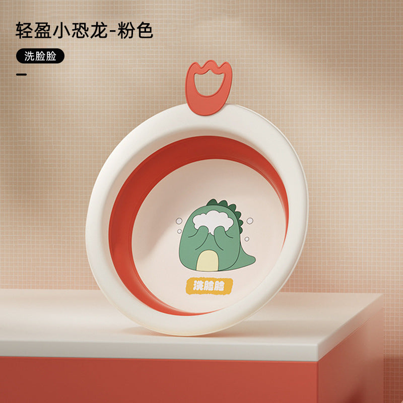 Collapsible kids' wash basin - portable newborn face wash basin - thickened plastic baby basin - household infant wash basin