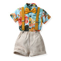 Boys' summer outfit: new stylish floral shirt set for cool and handsome baby boys - trendy short-sleeve shirt for kids, perfect for a chic beach look