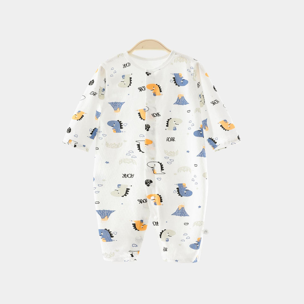 Baby clothes spring and autumn thin long sleeves air conditioning men's and women's baby onesie pajamas pure cotton newborn haki rompers