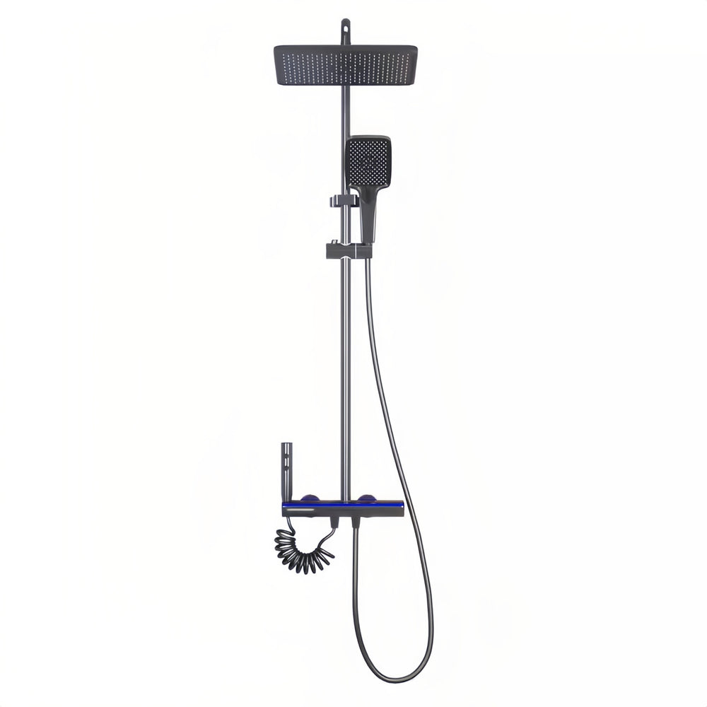 shower set, all-copper shower set, for home multi-functional abrasion resistant thermostatic booster shower