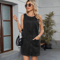 Fashion cross-border export women's clothing new arrival   washed backless casual vest dress suspender skirt
