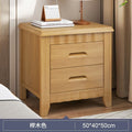 Solid wood bedside table for home bedroom, lockable storage cabinet, small rental room bedside storage chest, no assembly required