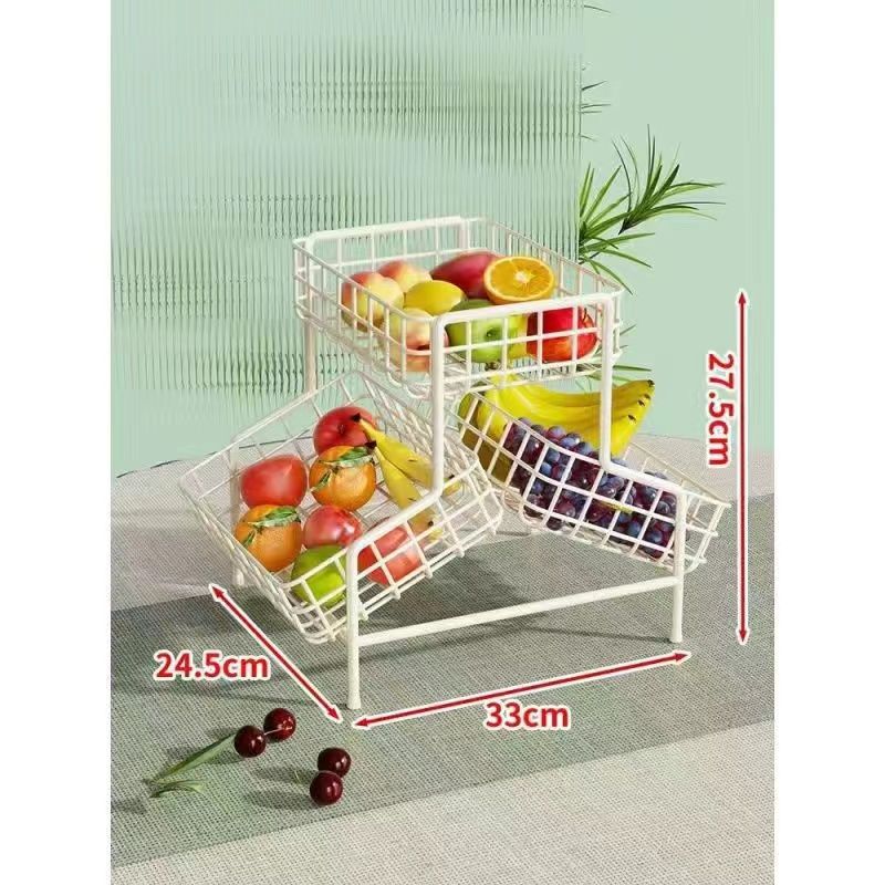 European-style tiered fruit basket - living room coffee table fruit platter - kitchen spice rack - multi-purpose multi-tier storage shelf