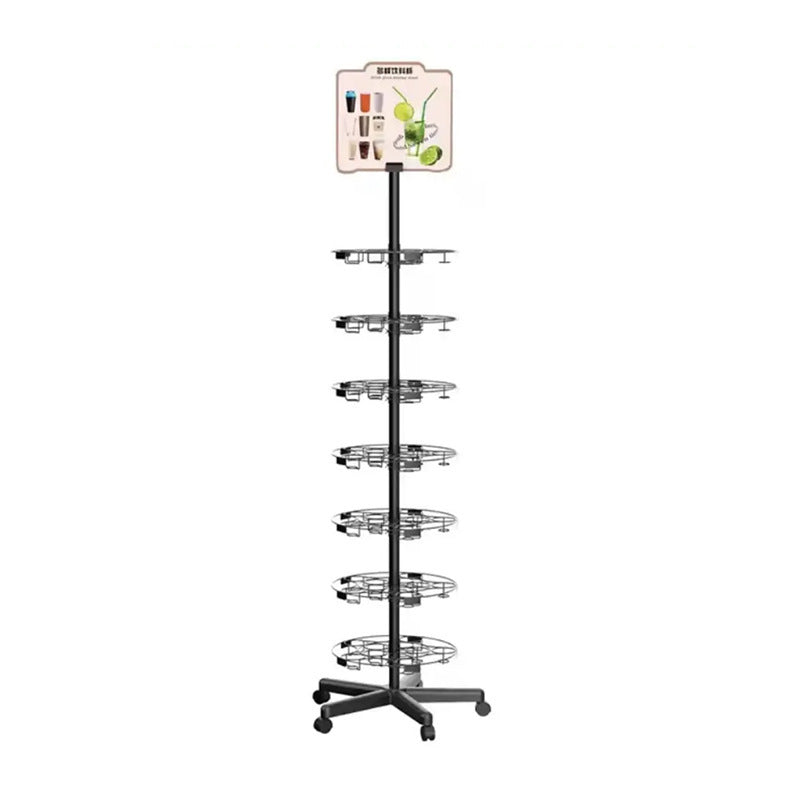 Source Factory Rotatable Cup Display Stand Metal Cup Storage Rack Suitable for Supermarkets