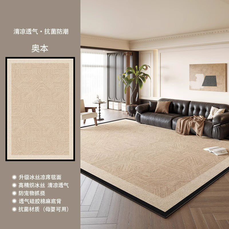 Mat carpet living room cream log style summer new arrival ice silk carpet bedroom simple waterproof mat floor mat