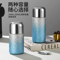 Titanium-coated capsule pocket thermos - one cup, three ways to drink: tea, water separation, mini portable outdoor sports straw cup