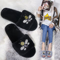 Fashionexport cross-border direct supply slippers 2024new arrival cartoon diamond flat bottom slippers for women slippers