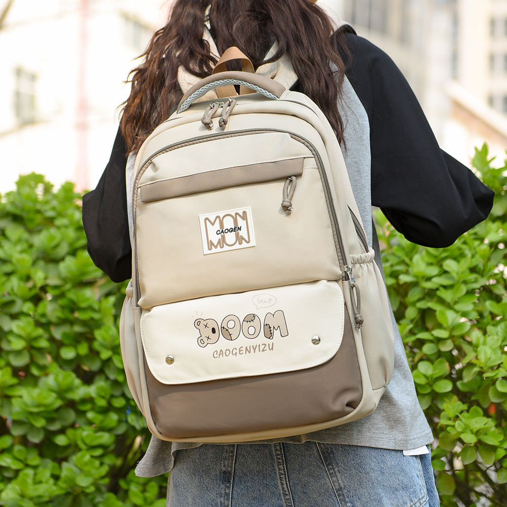 Cross-border new backpack casual versatile trend women's bag junior high school college student college style schoolbag casual backpack