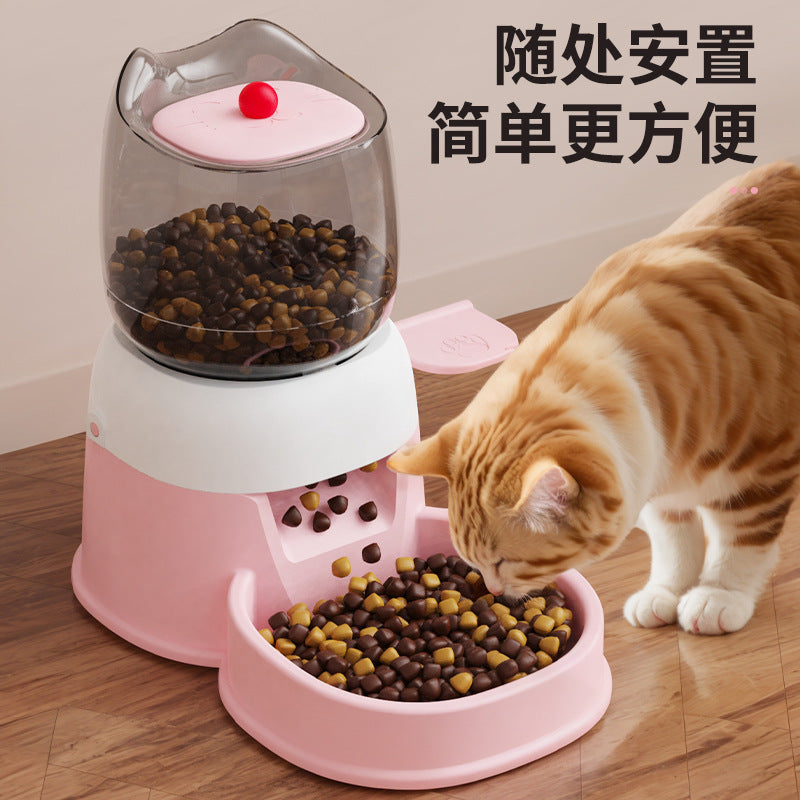 New arrival cross-border pet automatic feeder cat and dog large capacity bowl pet feeding basin push-type educational pet bowl