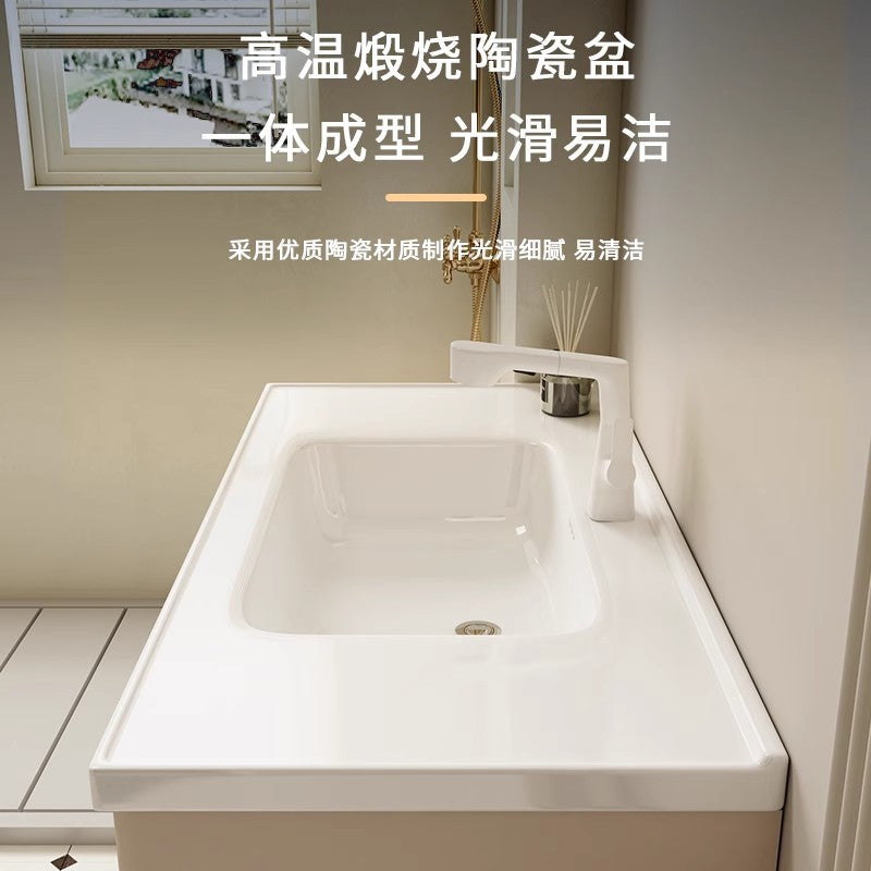Bathroom cabinet ceramic all-in-one basin bathroom bathroom bathroom cabinet wash basin wash basin wash basin combination honeycomb aluminum
