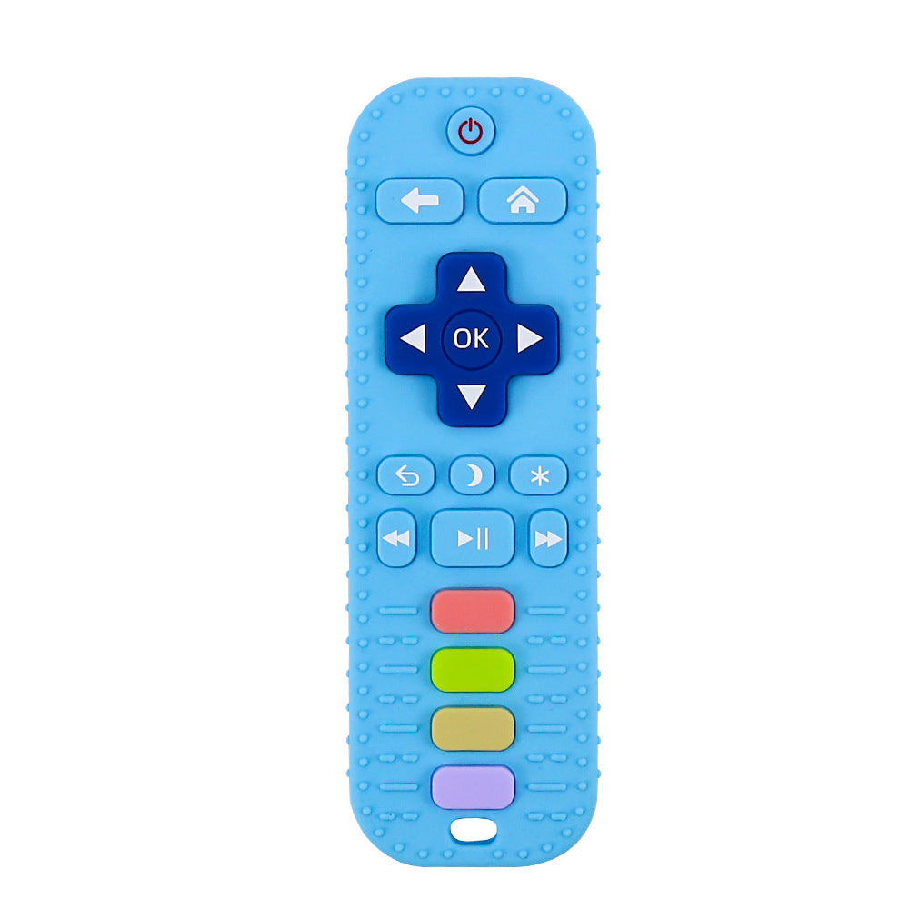 explosive product simulation button remote control baby toothpaste baby anti-eating hand grinding teeth food grade silicone toothpaste