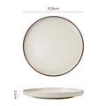 European minimalist black line dinnerware set, ceramic steak plate for restaurants and hotels, personalized fruit and salad bowl for home use