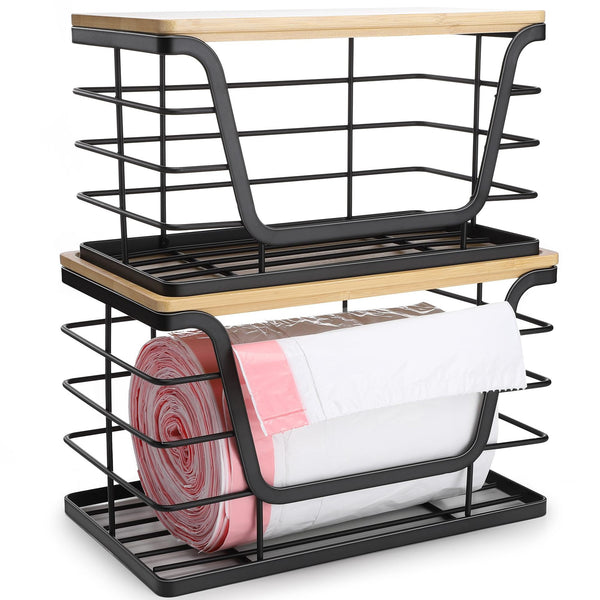 garbage bag rack storage rack kitchen wall hanging fruit seasoning storage basket kitchen tissue storage basket