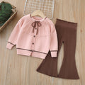 Dropshipping girls' knitted sweater two-piece set -  autumn/winter new collection - baby girl pants set