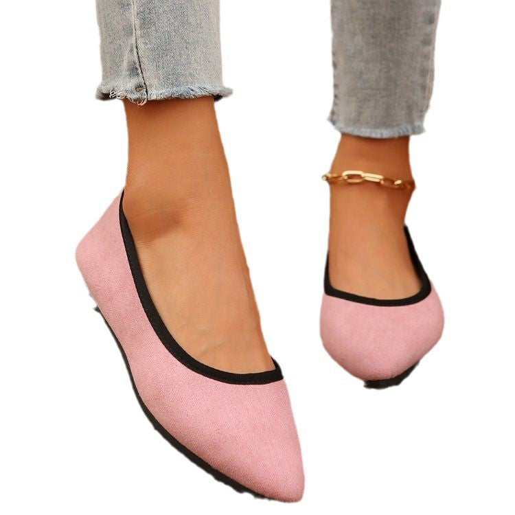 autumn new arrival: plus size suede casual flats - korean style comfortable low-cut loafers for women