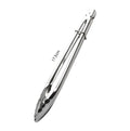 Stainless steel home & outdoor food tongs - bbq tongs, buffet food tongs, kitchen bread tongs, steak tongs, red rubber grip