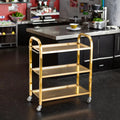 Heavy-duty three-tier stainless steel serving cart - efficient food delivery cart for hotels and restaurants - ready to ship