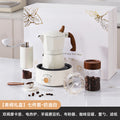 Double valve moka pot set coffee maker gift box set hand brew coffee utensils souvenir hand brew coffee gift