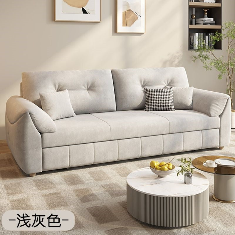 Detachable and washable velvet sofa bed, dual-purpose, foldable, integrated small apartment, cream style, storage, single and double, special price function