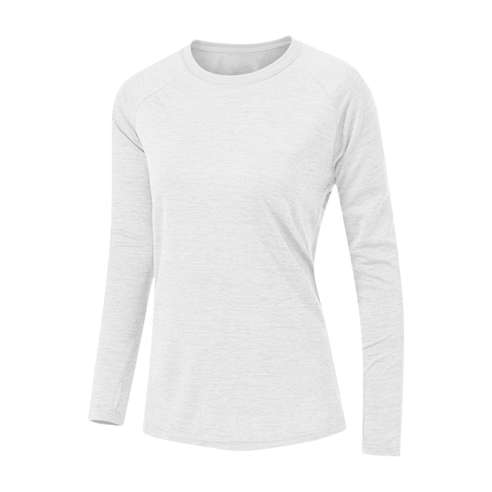 cross-border round neck finger sleeve yoga long sleeve training running sports top t-shirt for women