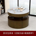 90 round table tea green model (rock plate + glass stove)