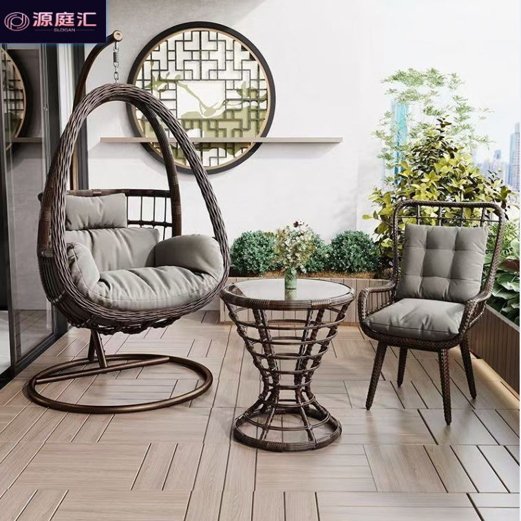 Lazy hammock hanging basket rattan chair for home cradle chair indoor balcony hanging chair courtyard bird's nest hanging plant double swing
