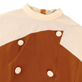 Autumn new color block casual two-piece set: chic commute patchwork waist ruffle top and wide-leg pants outfit