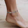 European and american new exquisite sparkling round coin pendant pearl cubic zirconia paperclip anklet - elegant and chic for women