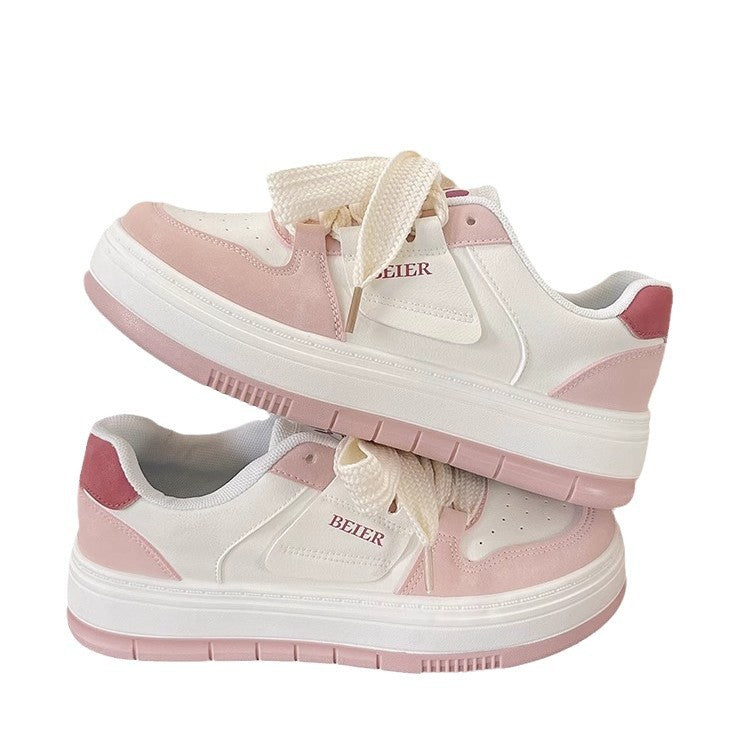 Popular white shoes for women 2026 spring & fall new arrival trendy niche street thick sole sports casual student sports sneakers