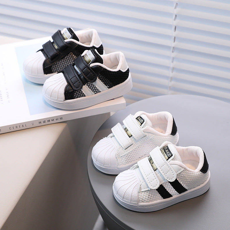 Kids' sneakers white shoes athletic shoes boys and girls baby first walkers infant shoes  spring/summer hollow-out mesh shoes